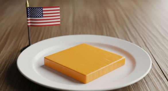 A symbolic image of melting American cheese over a Nigerian meal — representing cultural blending and identity.